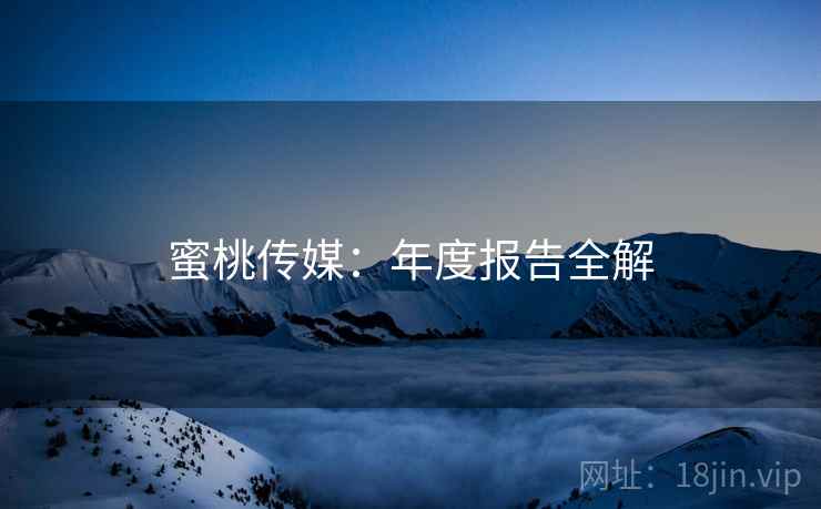 蜜桃传媒：年度报告全解  第1张